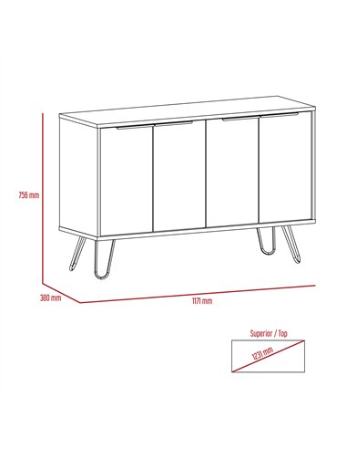 Core Products Nevada large 4 door sideboard , NE917