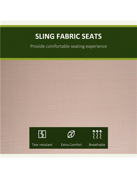 Outsunny 3 Seater Bench Steel Outdoor Patio Porch Swing Chair with Adjustable Canopy - Beige - pic 11769 | FastDaddyshop
