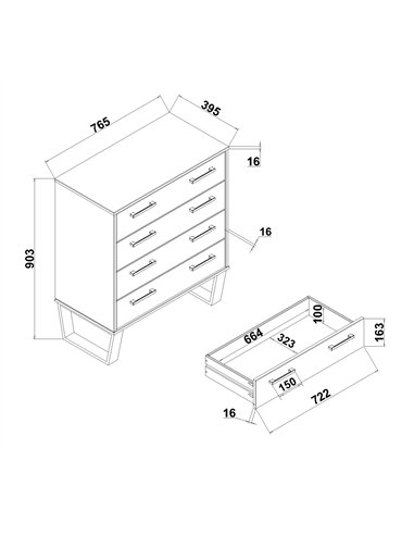 Core Products Texas 4 drawer chest of drawers, TX514