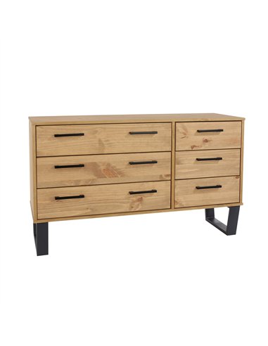 Core Products Texas 3+3 drawer wide chest of drawers , TX533
