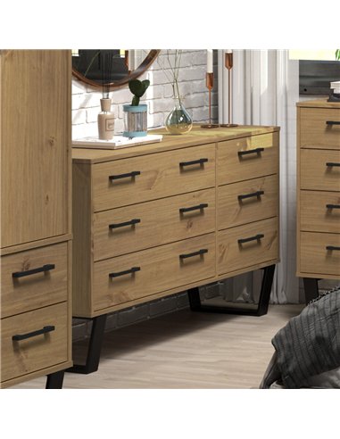 Core Products Texas 3+3 drawer wide chest of drawers , TX533