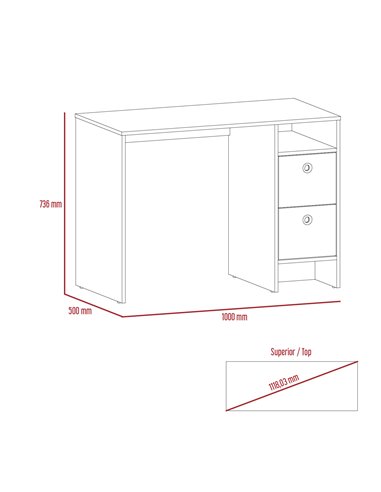 Core Products Vegas desk with two drawers , VG106