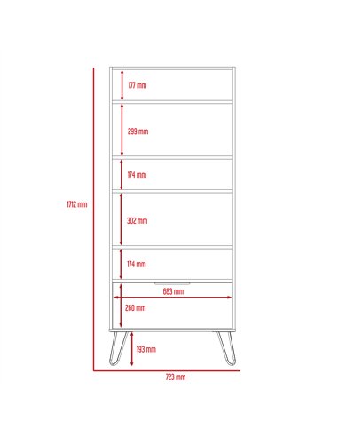 Core Products Vegas display bookcase with door, VG908