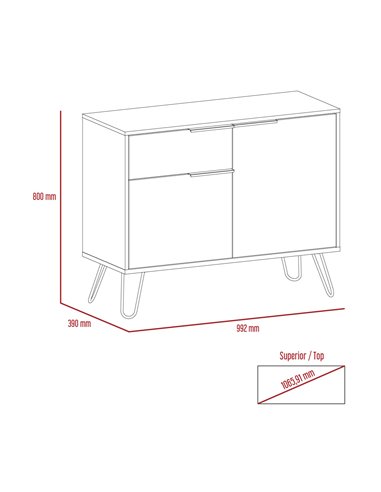 Core Products Vegas small sideboard with 2 doors and drawer, VG915
