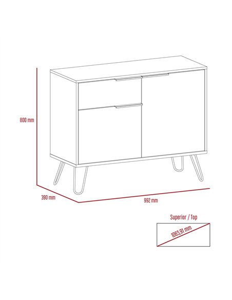Core Products Vegas small sideboard with 2 doors and drawer, VG915 - pic 117842 | FastDaddyshop