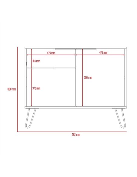 Core Products Vegas small sideboard with 2 doors and drawer, VG915 - pic 117843 | FastDaddyshop