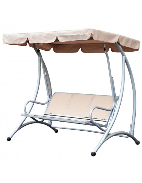Outsunny 3 Seater Outdoor Swing Chair with Adjustable Canopy, Beige - pic 11785 | FastDaddyshop