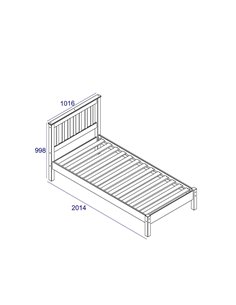 Core Products Corona 91cm slatted low end bedstead, WX300LE 2