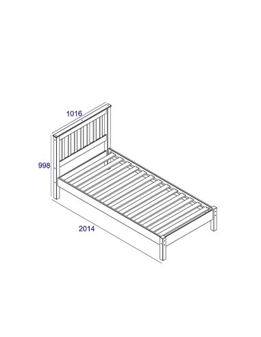 Core Products Corona 91cm slatted low end bedstead, WX300LE