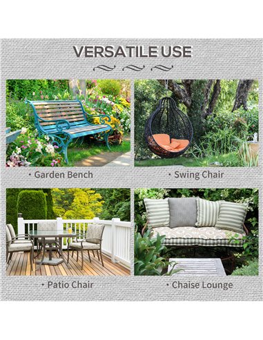 Outsunny 2-Seater Garden Bench Cushion with Ties, Swing Chair Cushion, Replacement Cushion for Outdoor Furniture, 110 x 46 cm, B