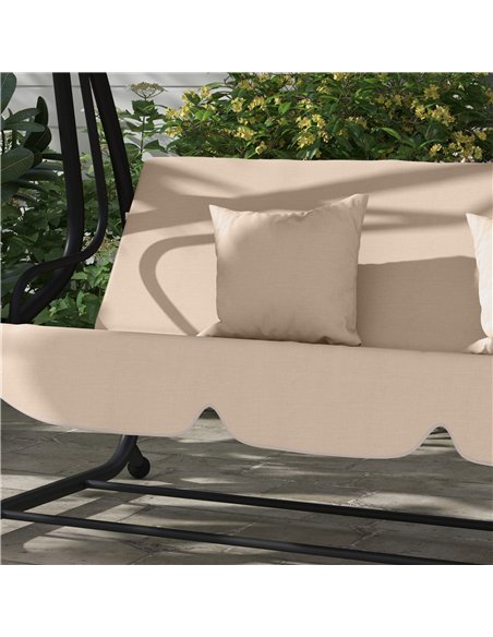 Outsunny Three-Person garden Swing Chair, with Adjustable Canopy - Light Brown - pic 117893 | FastDaddyshop