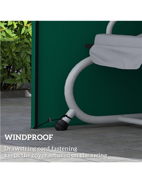 Outsunny 220 x 125cm Three-Seater Swing Chair Protective Cover - Green - pic 117971 | FastDaddyshop