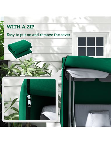 Outsunny 220 x 125cm Three-Seater Swing Chair Protective Cover - Green