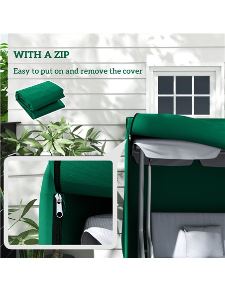 Outsunny 220 x 125cm Three-Seater Swing Chair Protective Cover - Green - pic 117972 | FastDaddyshop
