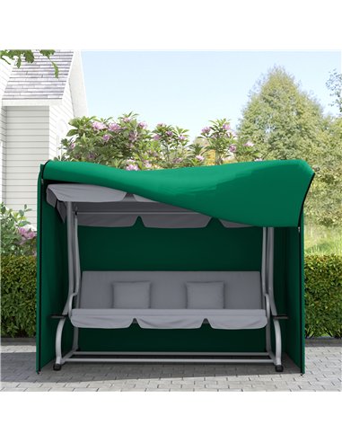 Outsunny 220 x 125cm Three-Seater Swing Chair Protective Cover - Green