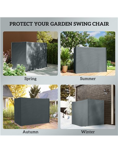 Outsunny 220 x 125cm Three-Seater Swing Chair Protective Cover - Grey