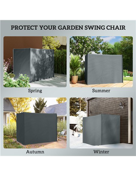Outsunny 220 x 125cm Three-Seater Swing Chair Protective Cover - Grey - pic 117987 | FastDaddyshop