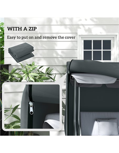 Outsunny 220 x 125cm Three-Seater Swing Chair Protective Cover - Grey - pic 117990 | FastDaddyshop