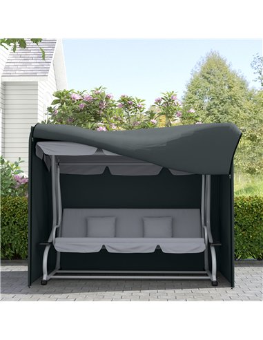 Outsunny 220 x 125cm Three-Seater Swing Chair Protective Cover - Grey