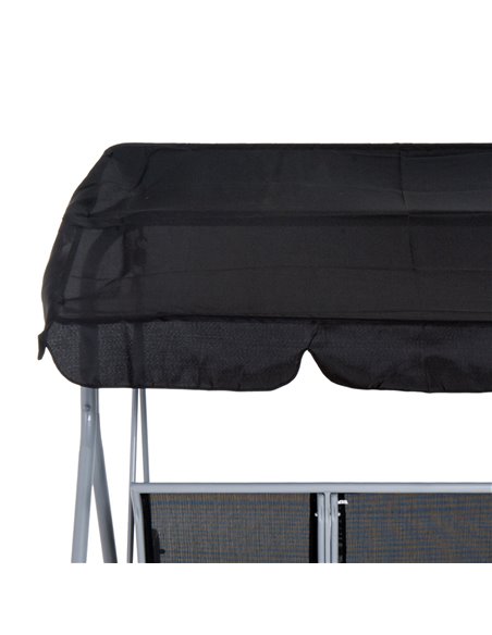 Outsunny 3 Seater Patio Swing Chair Garden Hammock Bench Rock Shelter Shade Metal Black - pic 11800 | FastDaddyshop