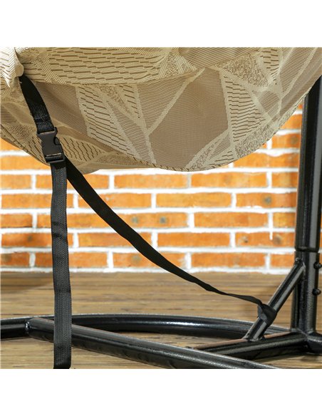 Outsunny Hanging Egg Chair Outdoor Indoor Garden Swing Chair with Folding Basket, Garden Hanging Chair with Stand, Thickened Cus - pic 118027 | FastDaddyshop