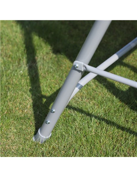 Outsunny Metal Swing Chair Garden Hammock Bench 3 Seater Rock Shelter Brown - pic 11807 | FastDaddyshop