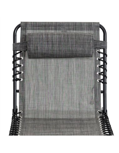 Outsunny Portable Sun Lounger Set of 2, Folding Camping Bed Cot, Reclining Lounge Chair 5-position Adjustable Backrest with Side