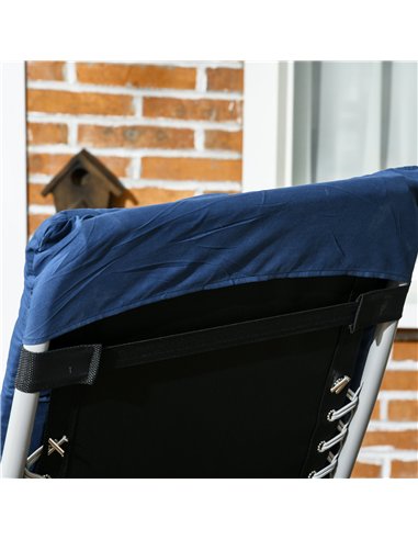 Outsunny 2 Piece Reclining Zero Gravity Sun Loungers with Cushions, Blue