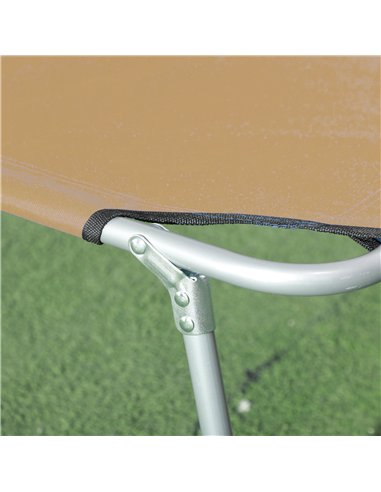 Outsunny Sun Lounger, with Adjustable Face Canopy - Brown