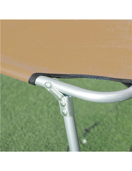 Outsunny Sun Lounger, with Adjustable Face Canopy - Brown - pic 118280 | FastDaddyshop