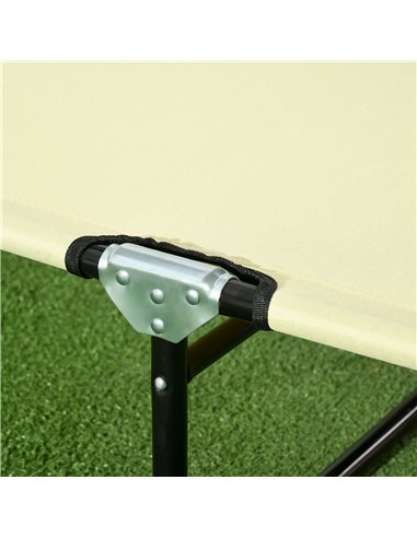 Outsunny Set of Two Metal Frame Folding Sun Loungers - Beige