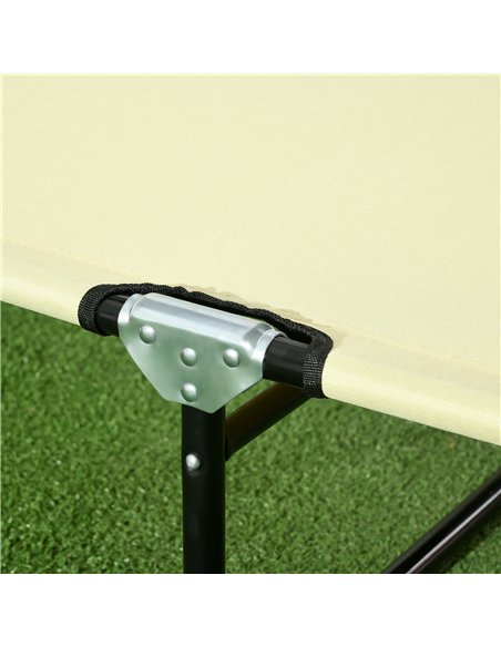 Outsunny Set of Two Metal Frame Folding Sun Loungers - Beige - pic 118314 | FastDaddyshop