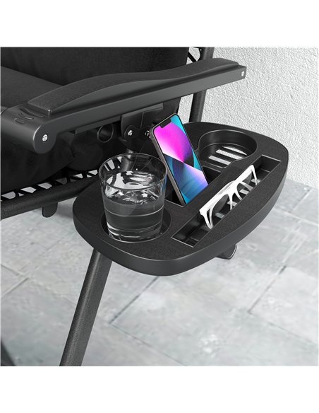 Outsunny Set of Two Reclining Sun Loungers, with Cushion - Black - pic 118334 | FastDaddyshop