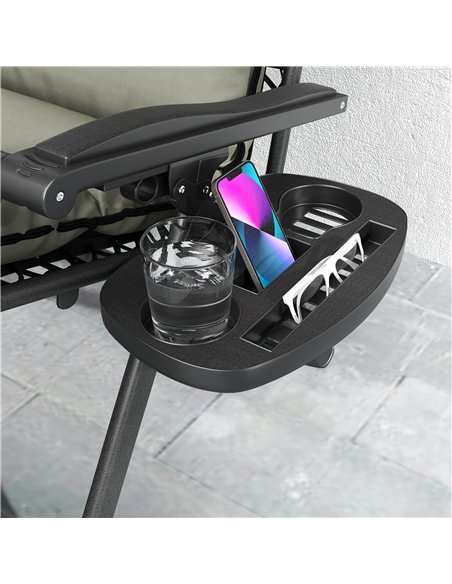 Outsunny Set of Two Reclining Sun Loungers, with Cushion - Grey - pic 118343 | FastDaddyshop