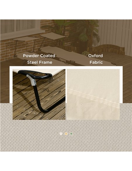 Outsunny 2 Piece Folding Sun Loungers with Canopy, Adjustable Recliner Garden Chairs with Side Pocket, Steel Frame and Breathabl - pic 118350 | FastDaddyshop