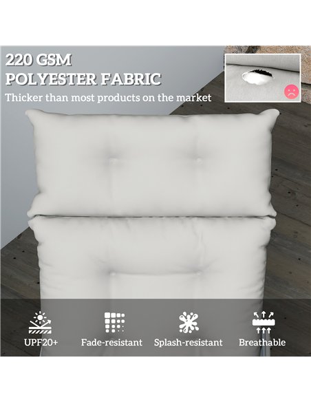 Outsunny Sun Lounger Cushion Only, 190x56x10cm Garden Lounge Chair Cushion, UPF20+ 220gsm Fabric, Thick Sunbed Replacement Cushi - pic 118428 | FastDaddyshop