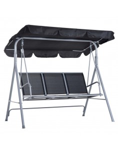 Outsunny Outdoor 3 Seater Garden Swing Chair, Black