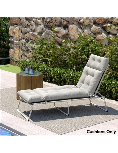 Outsunny Sun Lounger Cushion Only, 190x56x10cm Garden Lounge Chair Cushion, UPF20+ 220gsm Fabric, Thick Sunbed Replacement Cushi