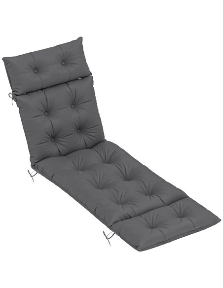 Outsunny Sun Lounger Cushion Only, 190x56x10cm Garden Lounge Chair Cushion, UPF20+ 220gsm Fabric, Thick Sunbed Replacement Cushi - pic 118434 | FastDaddyshop
