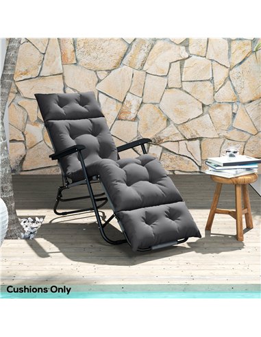 Outsunny Sun Lounger Cushion Only, 190x56x10cm Garden Lounge Chair Cushion, UPF20+ 220gsm Fabric, Thick Sunbed Replacement Cushi