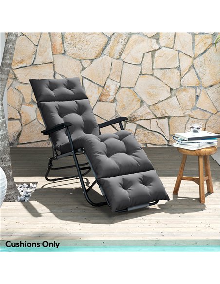 Outsunny Sun Lounger Cushion Only, 190x56x10cm Garden Lounge Chair Cushion, UPF20+ 220gsm Fabric, Thick Sunbed Replacement Cushi - pic 118435 | FastDaddyshop