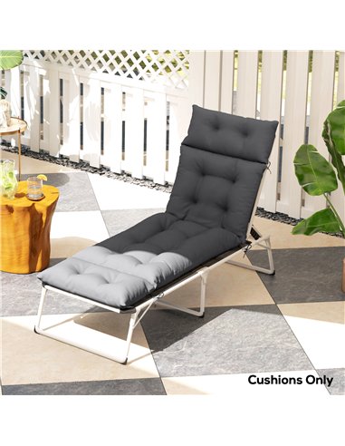 Outsunny Sun Lounger Cushion Only, 190x56x10cm Garden Lounge Chair Cushion, UPF20+ 220gsm Fabric, Thick Sunbed Replacement Cushi
