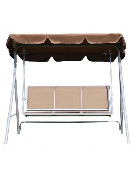 Outsunny Outdoor 3 Seater Garden Swing Chair, Brown - pic 11845 | FastDaddyshop