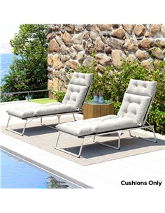 Outsunny Sun Lounger Cushions Only, 190x56x10cm Garden Lounge Chair Cushions Set of 2, UPF20+ 220gsm Fabric, Thick Sunbed Replac 2