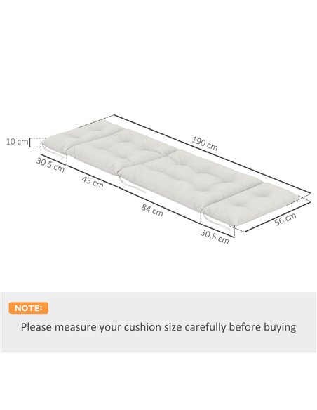 Outsunny Sun Lounger Cushions Only, 190x56x10cm Garden Lounge Chair Cushions Set of 2, UPF20+ 220gsm Fabric, Thick Sunbed Replac - pic 118454 | FastDaddyshop