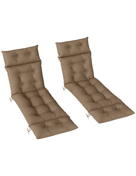 Outsunny Sun Lounger Cushions Only, 190x56x10cm Garden Lounge Chair Cushions Set of 2, UPF20+ 220gsm Fabric, Thick Sunbed Replac - pic 118461 | FastDaddyshop