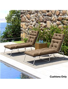 Outsunny Sun Lounger Cushions Only, 190x56x10cm Garden Lounge Chair Cushions Set of 2, UPF20+ 220gsm Fabric, Thick Sunbed Replac 2