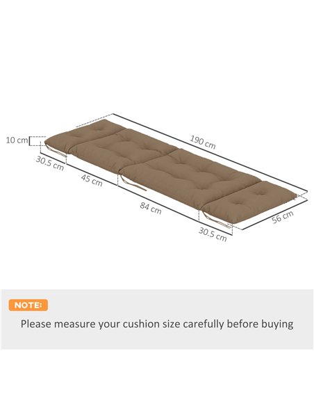 Outsunny Sun Lounger Cushions Only, 190x56x10cm Garden Lounge Chair Cushions Set of 2, UPF20+ 220gsm Fabric, Thick Sunbed Replac - pic 118463 | FastDaddyshop