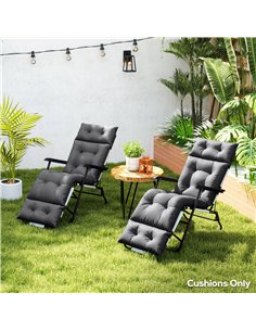 Outsunny Sun Lounger Cushions Only, 190x56x10cm Garden Lounge Chair Cushions Set of 2, UPF20+ 220gsm Fabric, Thick Sunbed Replac 2