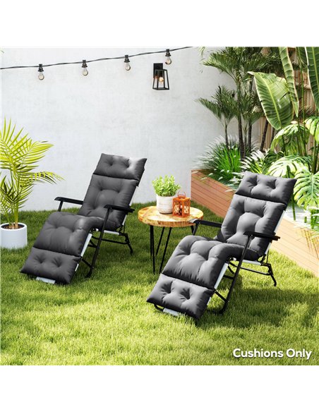 Outsunny Sun Lounger Cushions Only, 190x56x10cm Garden Lounge Chair Cushions Set of 2, UPF20+ 220gsm Fabric, Thick Sunbed Replac - pic 118471 | FastDaddyshop